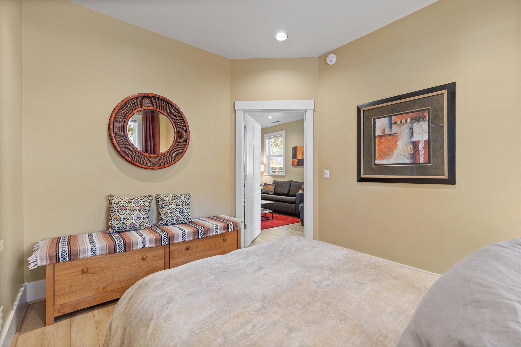 Relax and recharge in this cozy queen bedroom retreat.