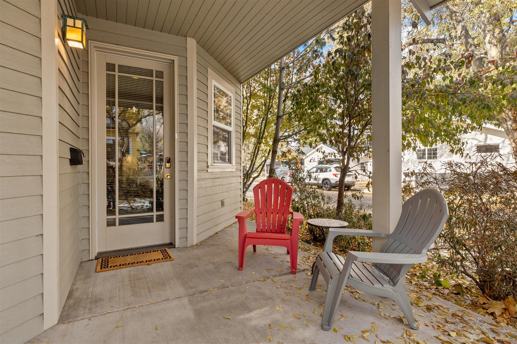 Enjoy your morning coffee on the covered porch. 