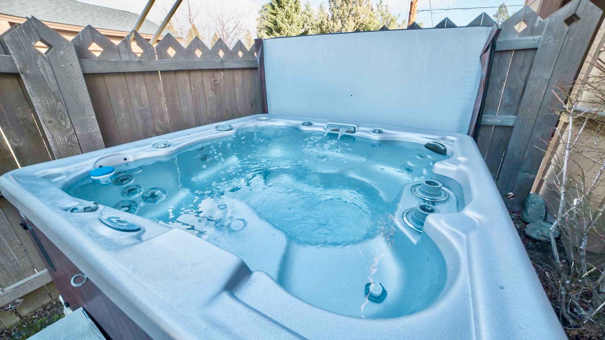 Hot tub in the backyard – the perfect spot to relax, reflect, and recharge.
