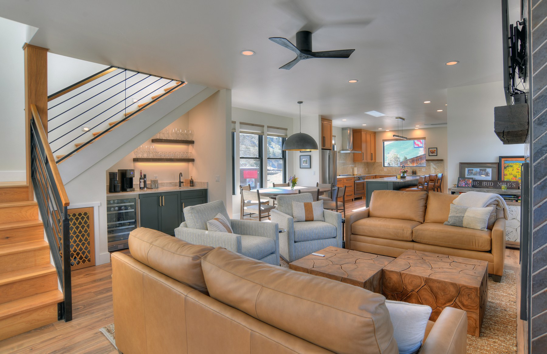 Take in the full look of this beautiful open-concept space — there''s plenty of room for everyone to spread out and feel right at home