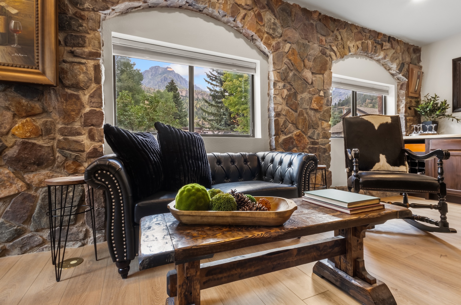 Relax over a drink with family and friends in the wine room.