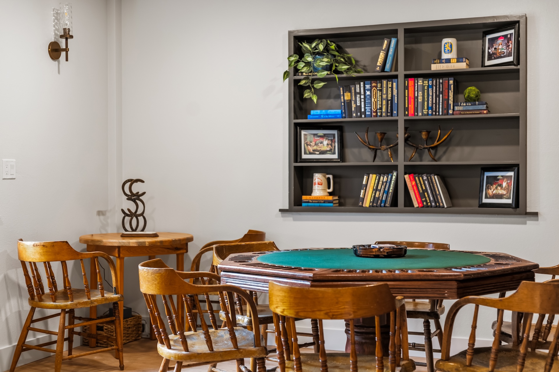 Gather around the poker table or curl up with a good book in the game room/library.