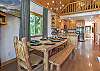 Enjoy meals together around a table that comfortably seats 8-10.