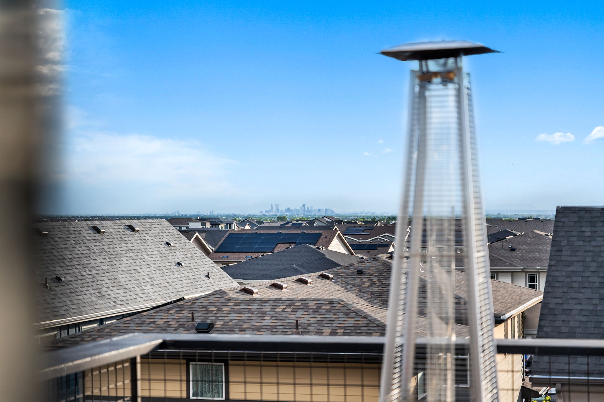 Views of downtown Denver from the balcony. 