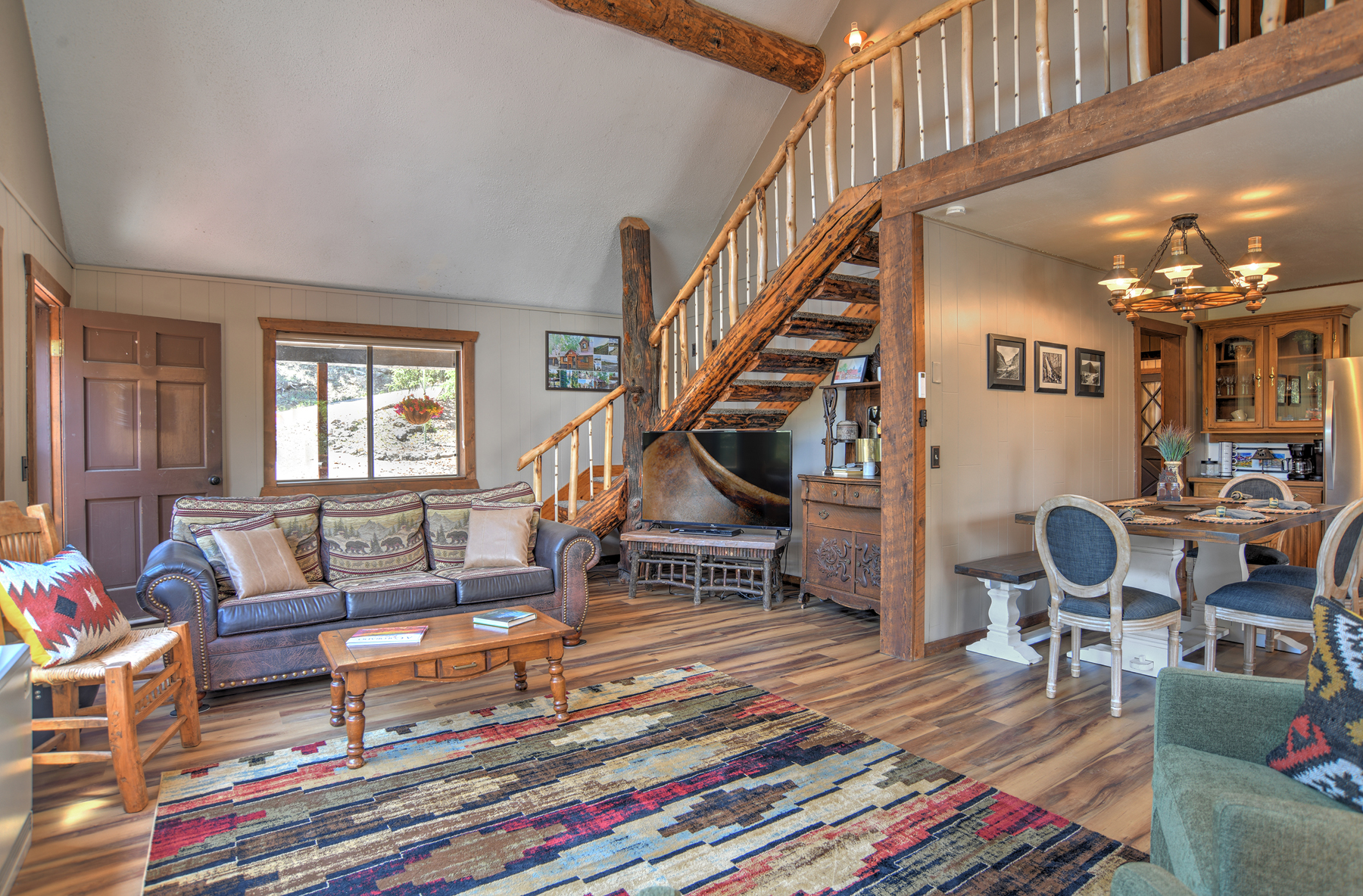 Open living room to the kitchen