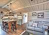 Open living room and kitchen