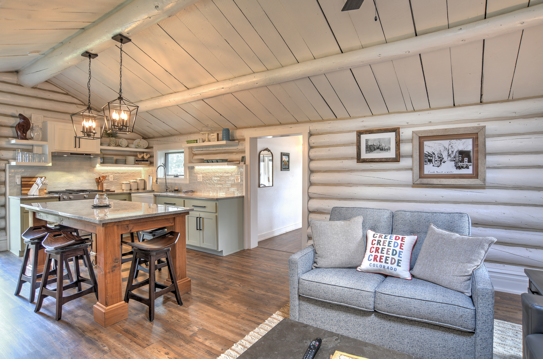 Open living room and kitchen