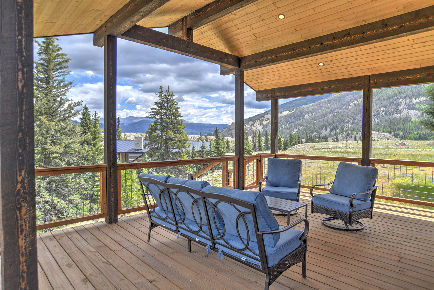 Large, covered deck with Blackstone Grill