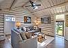 Living room with Smart TV with Fubo.