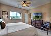 Second floor king bedroom with mountain views, Smart TV and shared ensuite bathroom. 
