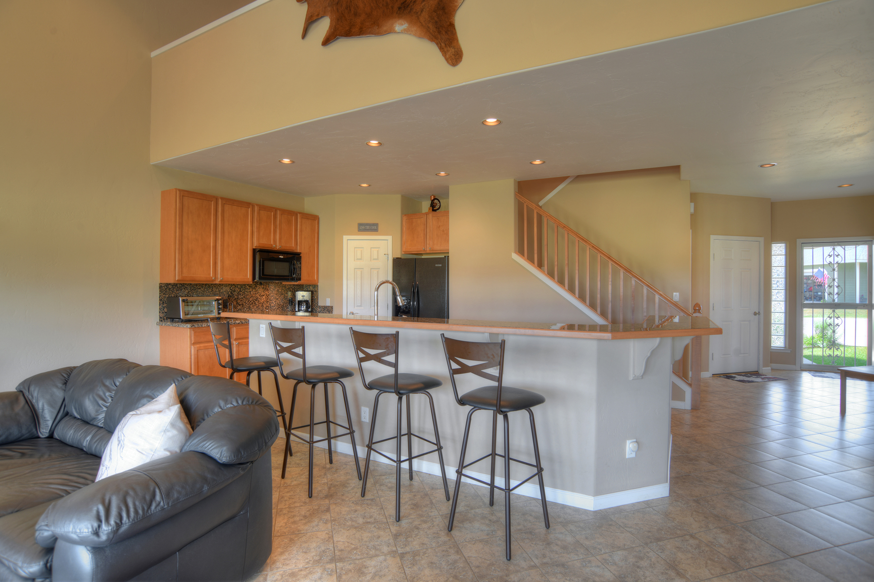 Bar seating is perfect for entertaining and conversing.