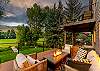Patio: 8-person private hot tub, gas grill, outdoor gas fireplace, seasonal creek