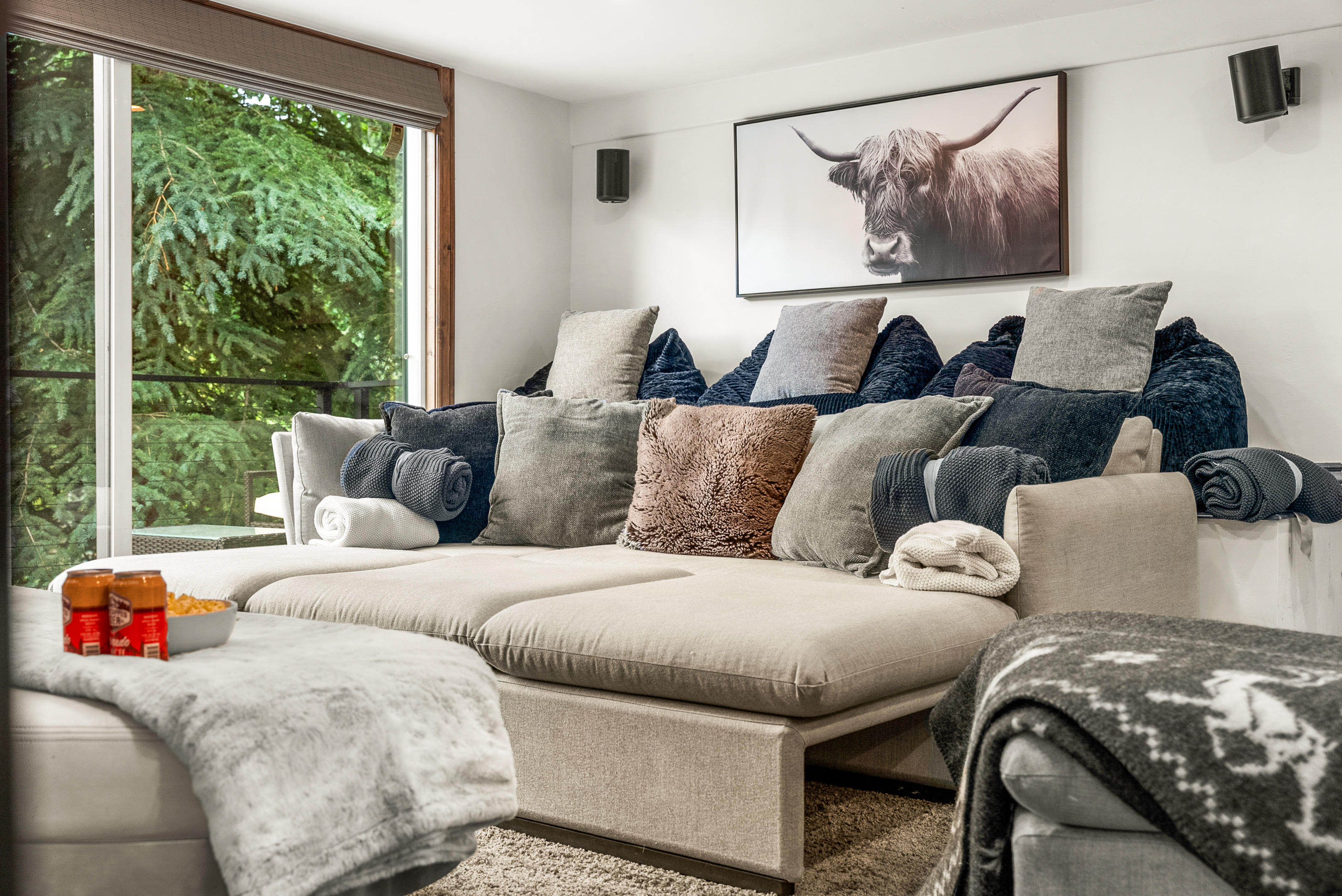 Theatre Room: 80" Smart TV, surround sound, boot warmers, main floor