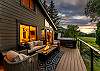 Patio: 8-person private hot tub, gas grill, outdoor gas fireplace, seasonal creek