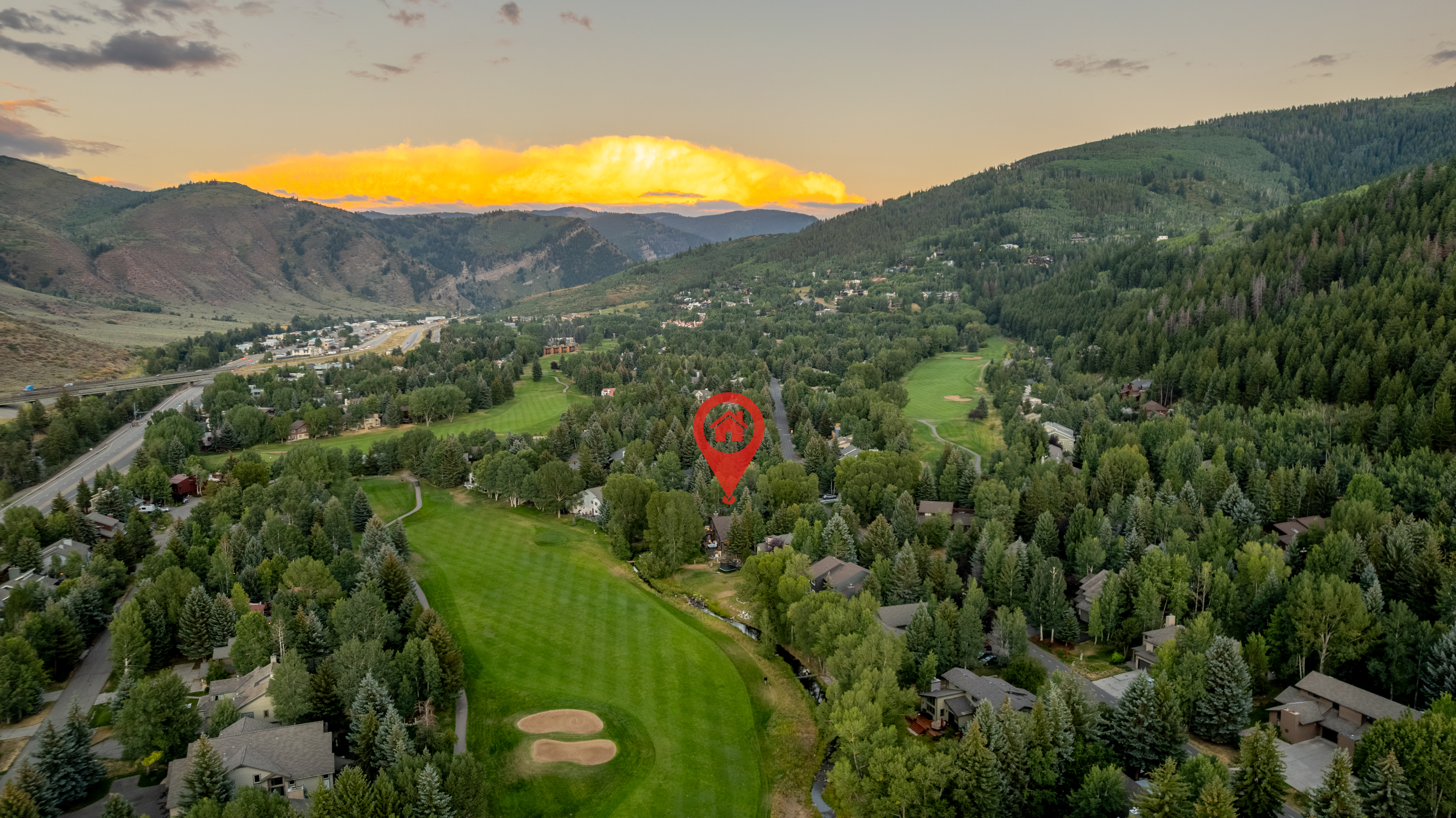 Ariel view in relation to golf course