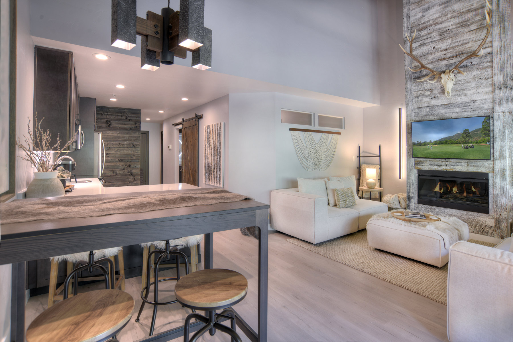Gather comfortably with dining space for 4 guests.