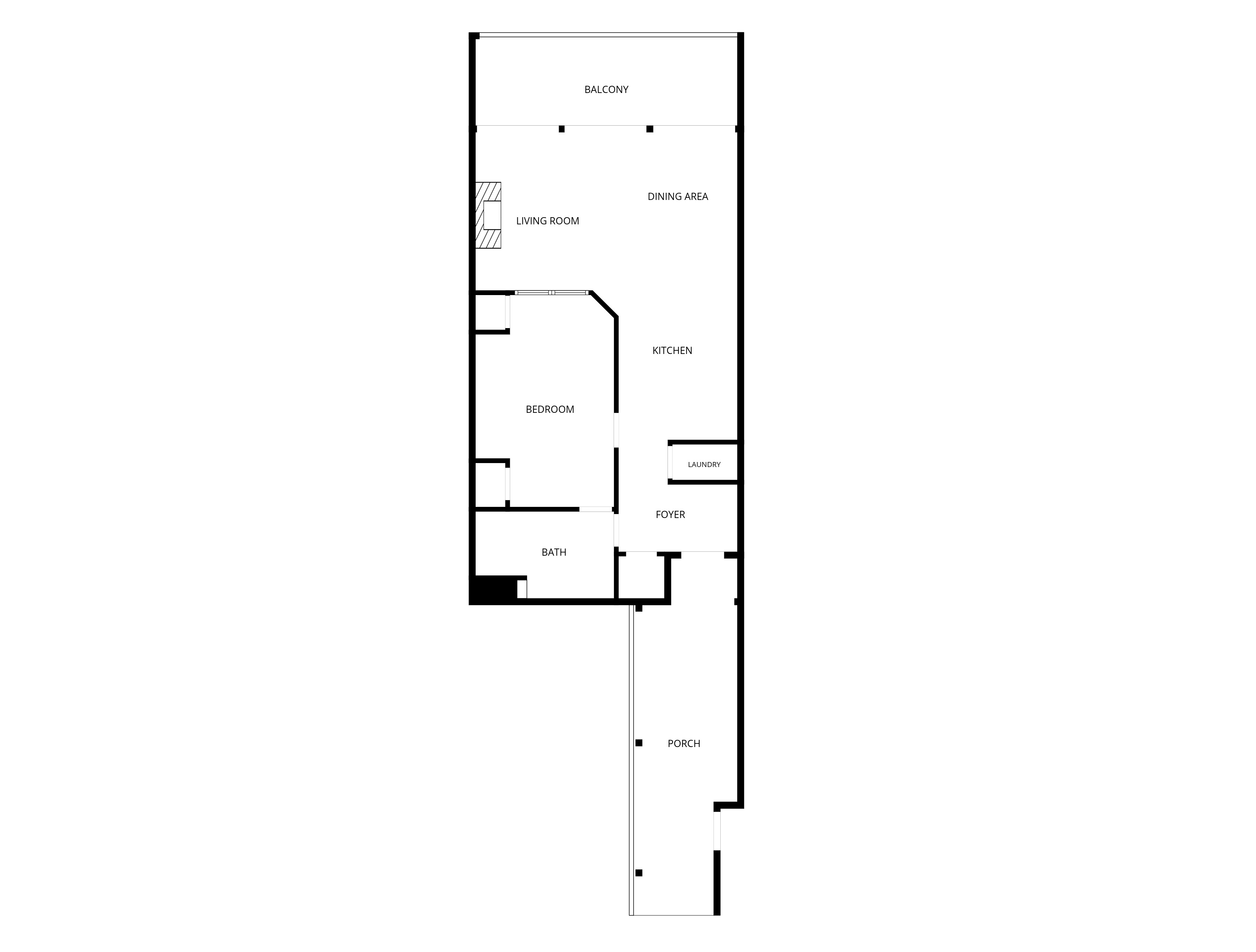 Floor plan of condo. 