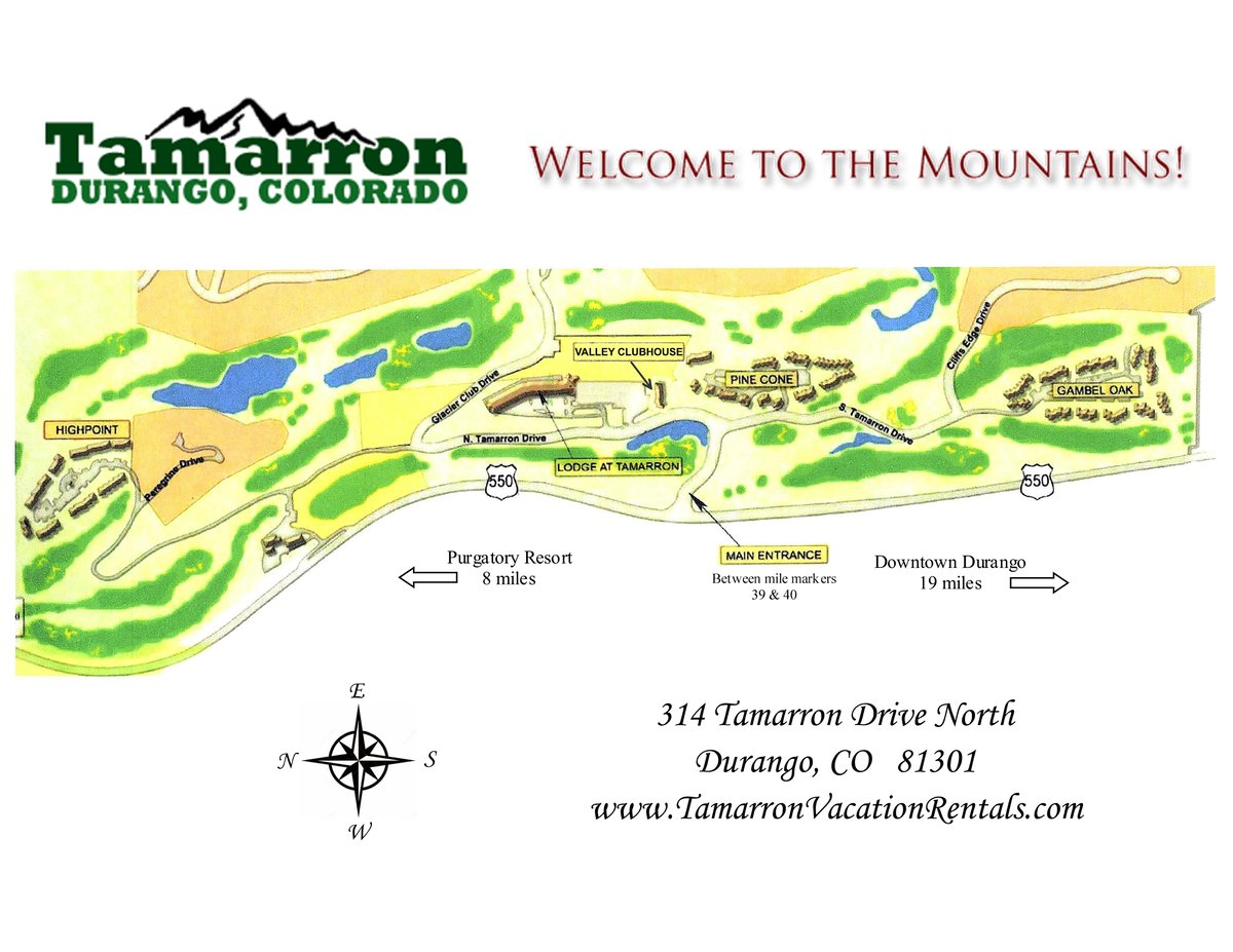 Map of Tamarron Resort. 