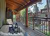 Outdoor lounge area on the front deck.