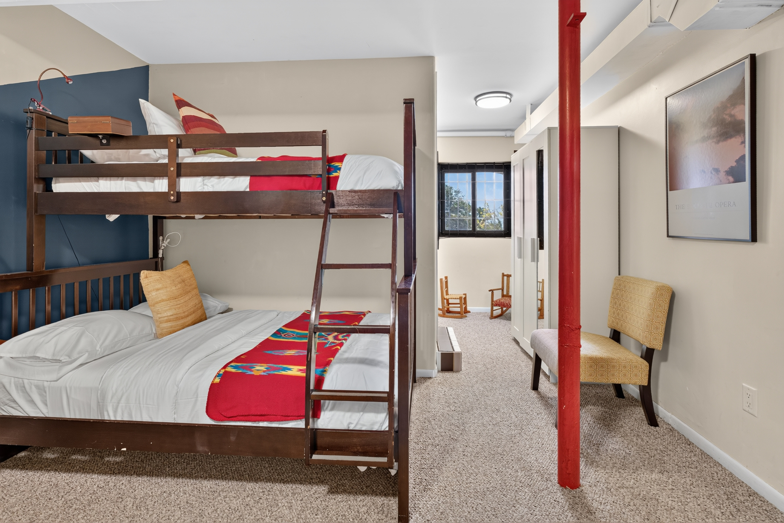 Bedroom 4: Two Twin-over-Full Bunk Beds (Lower Level)