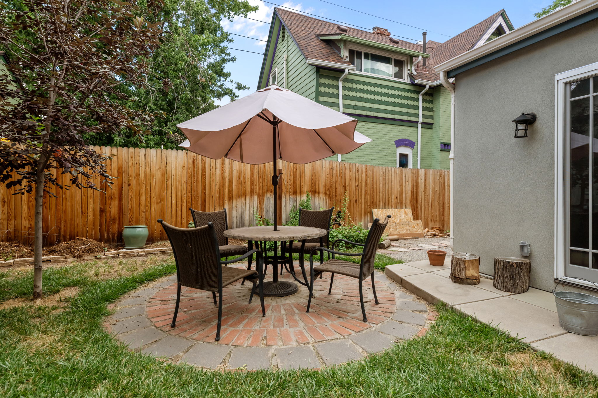 Enjoy morning coffee or evening conversations in the outdoor seating area.