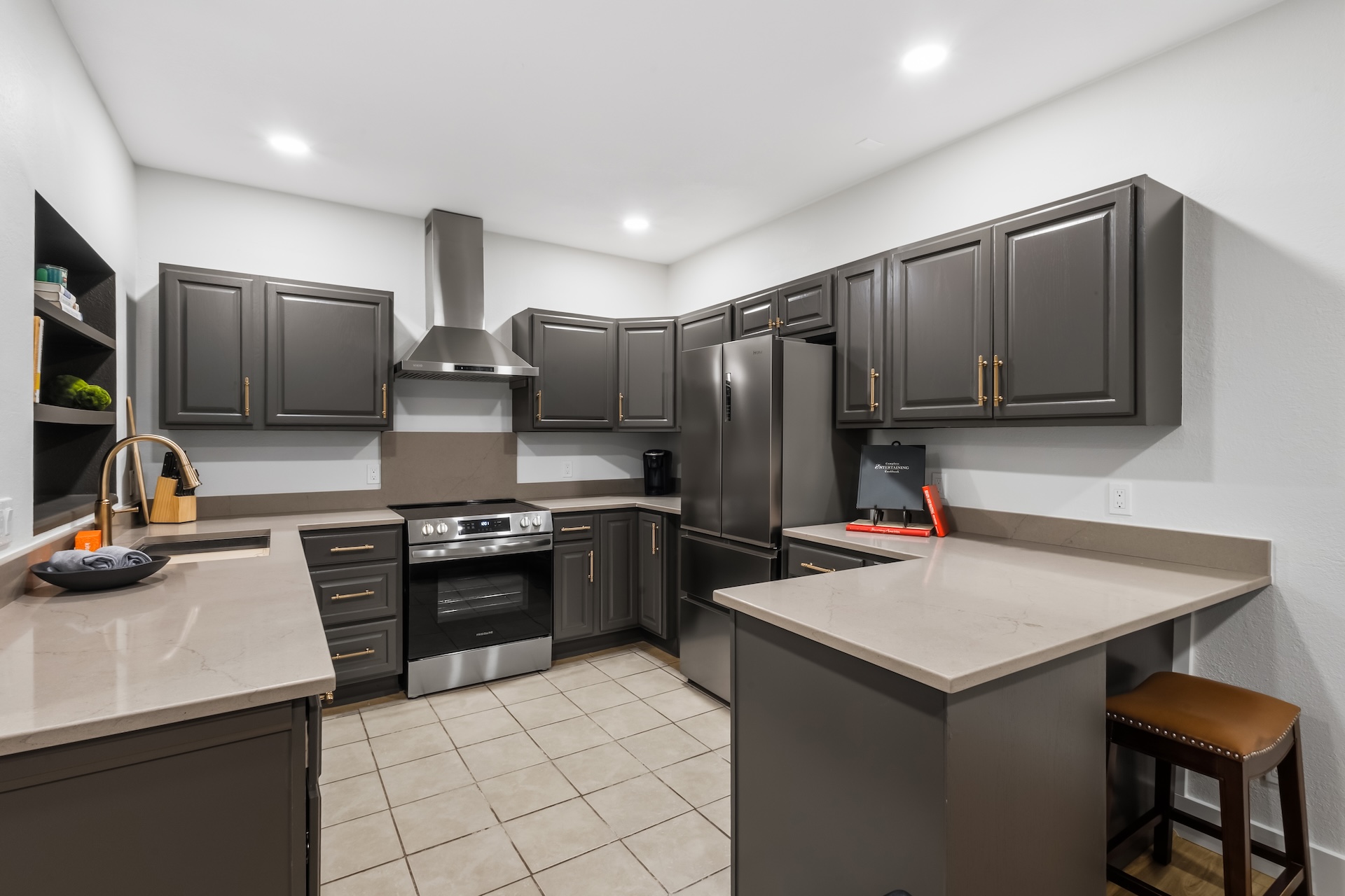 Kitchen #2 with dining seating for 4 – located on the lower level (first floor).