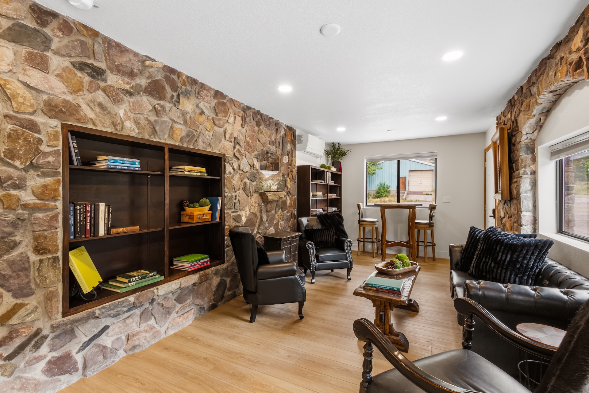 Relax over a drink with family and friends in the wine room.