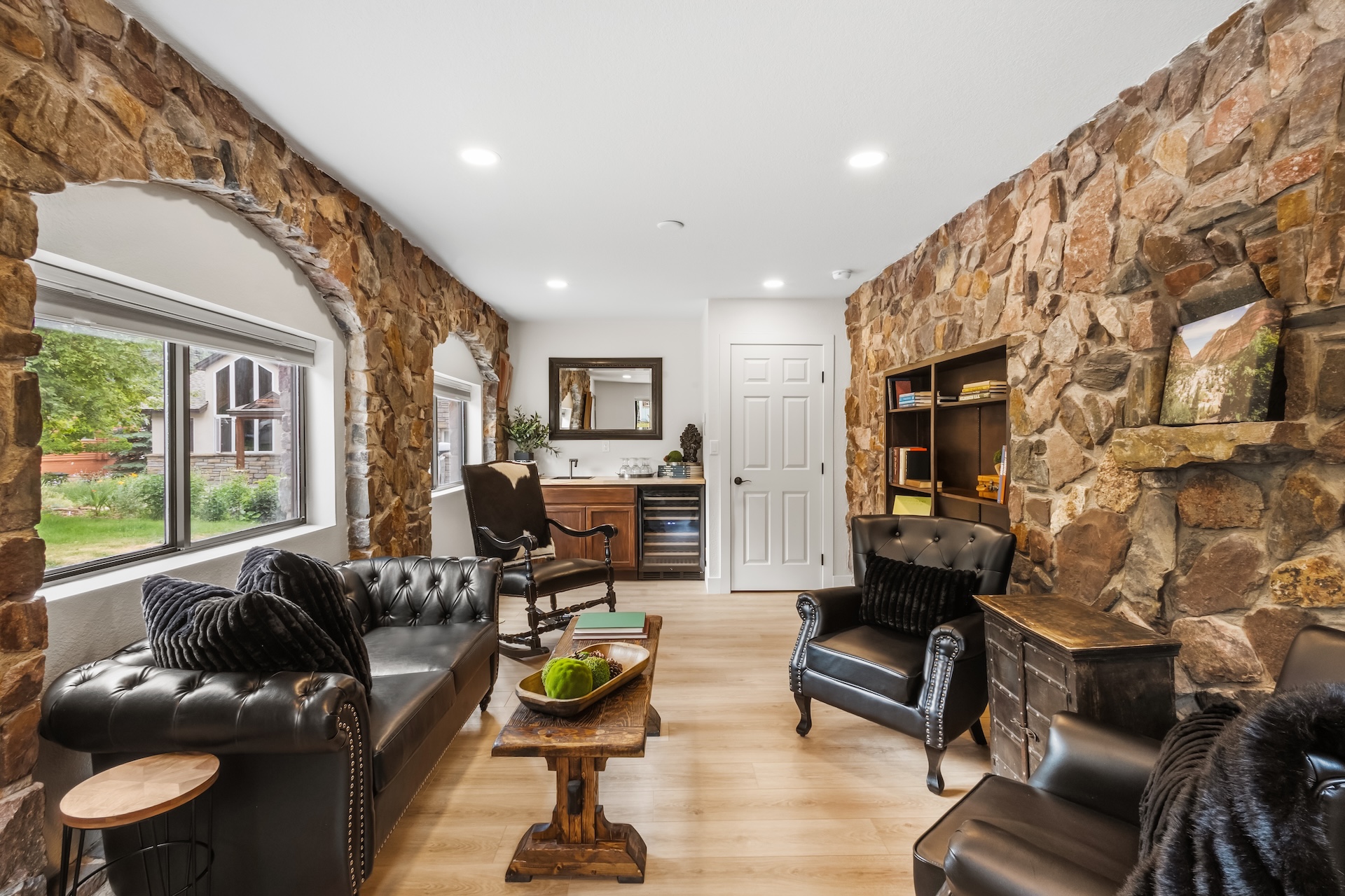 Relax over a drink with family and friends in the wine room.