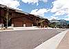 Exterior view of the townhome with views of Engineer Mountain