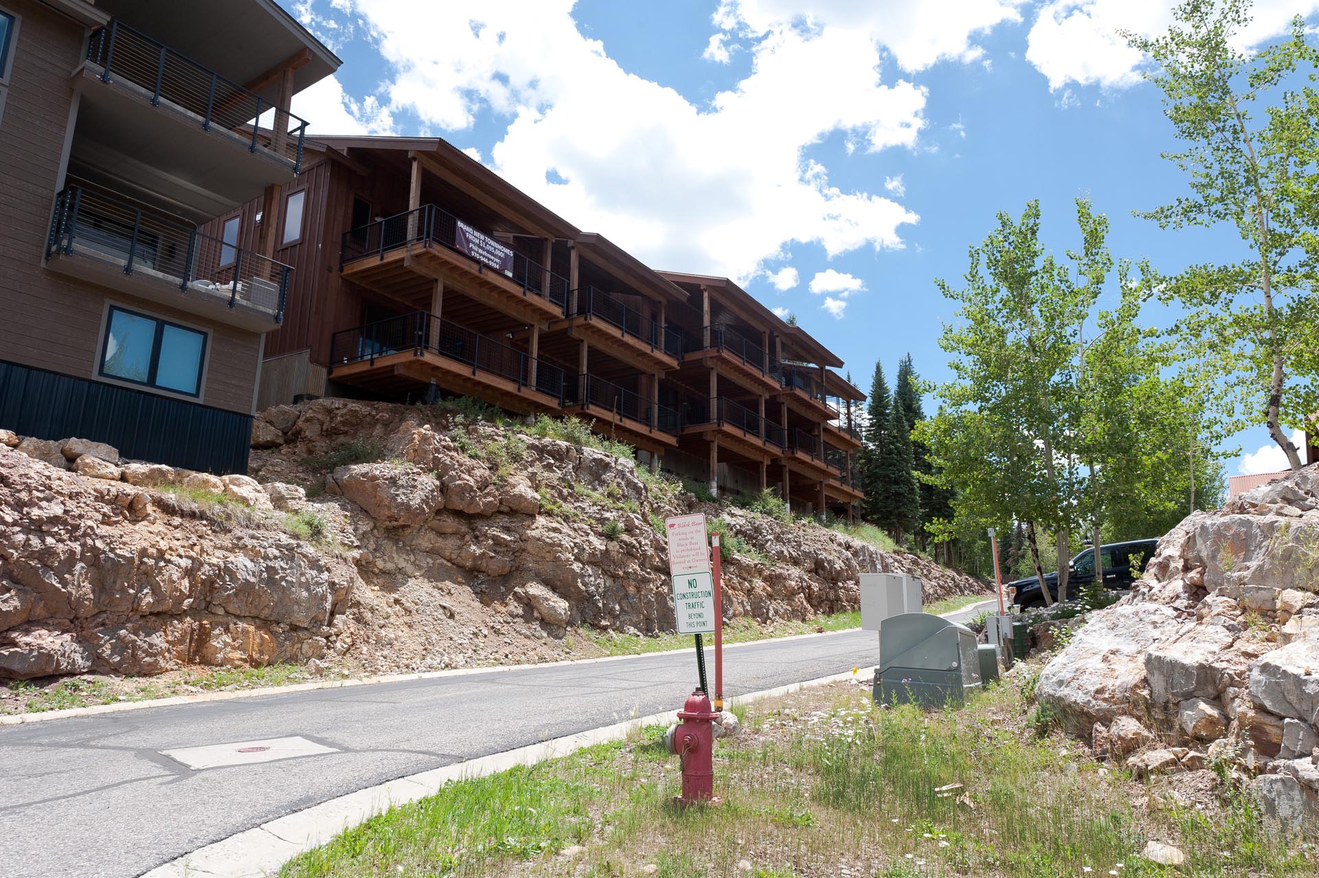View of townhome decks