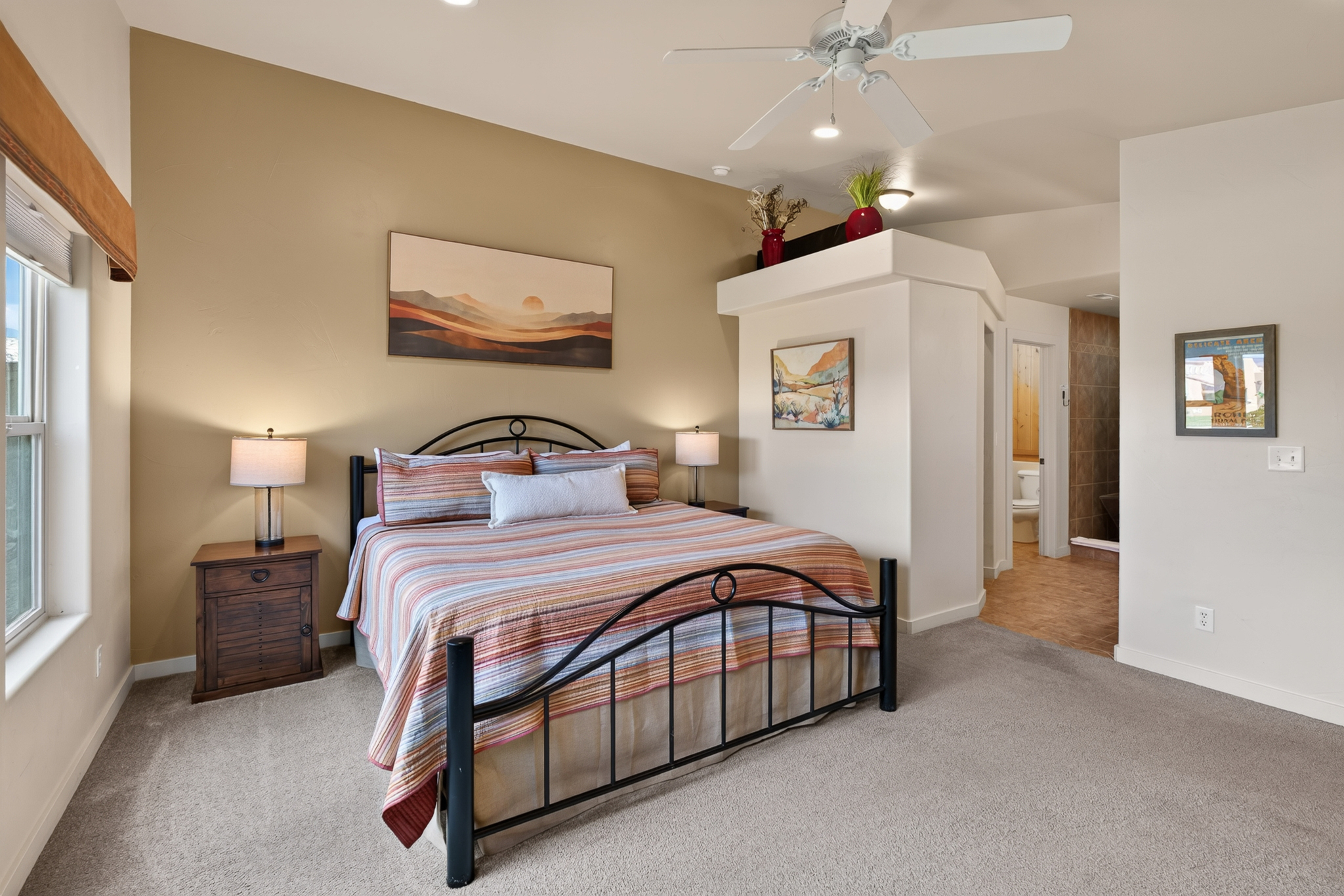 The primary King bedroom includes an en suite bathroom. 