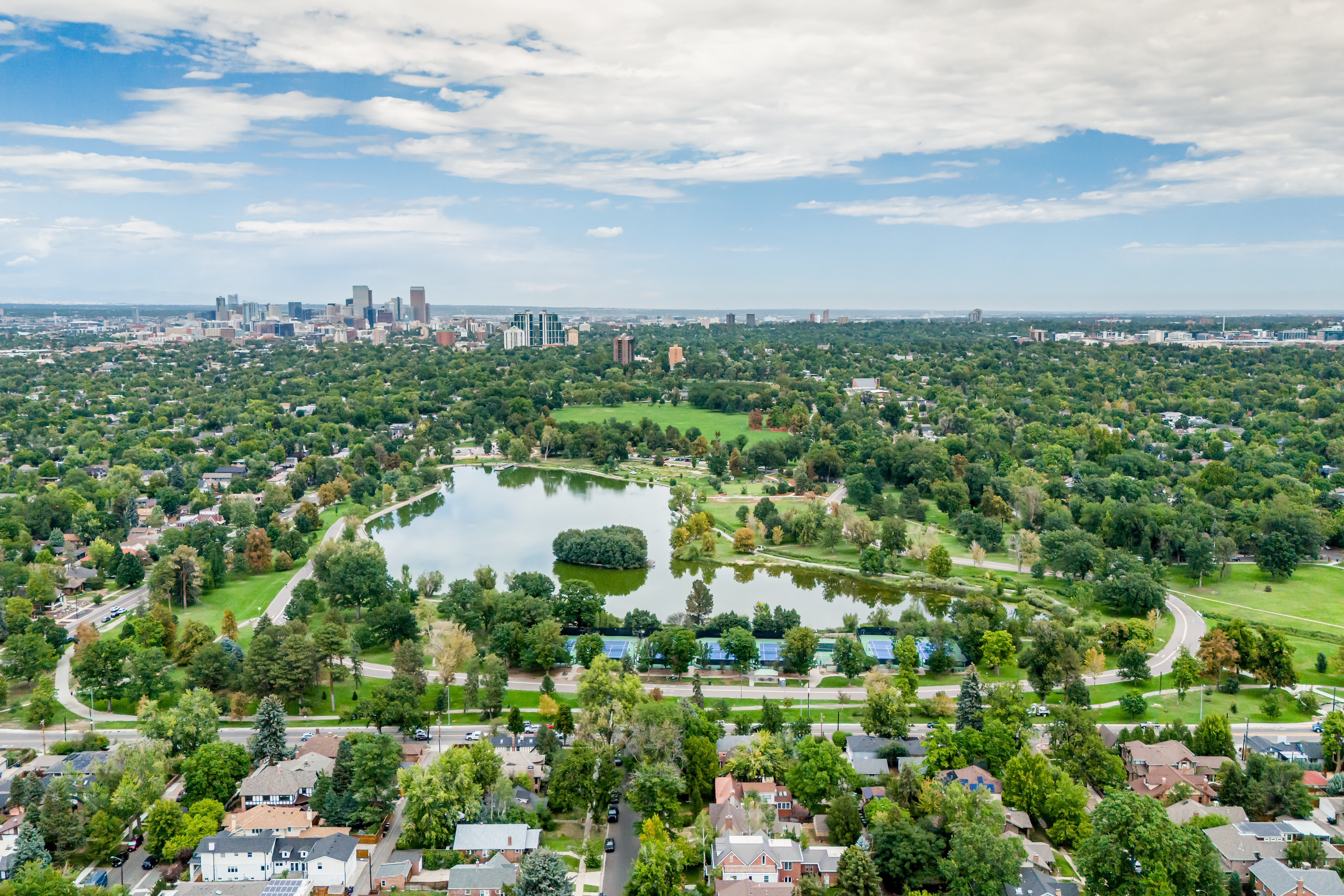 Eagle eye view of neighborhood.