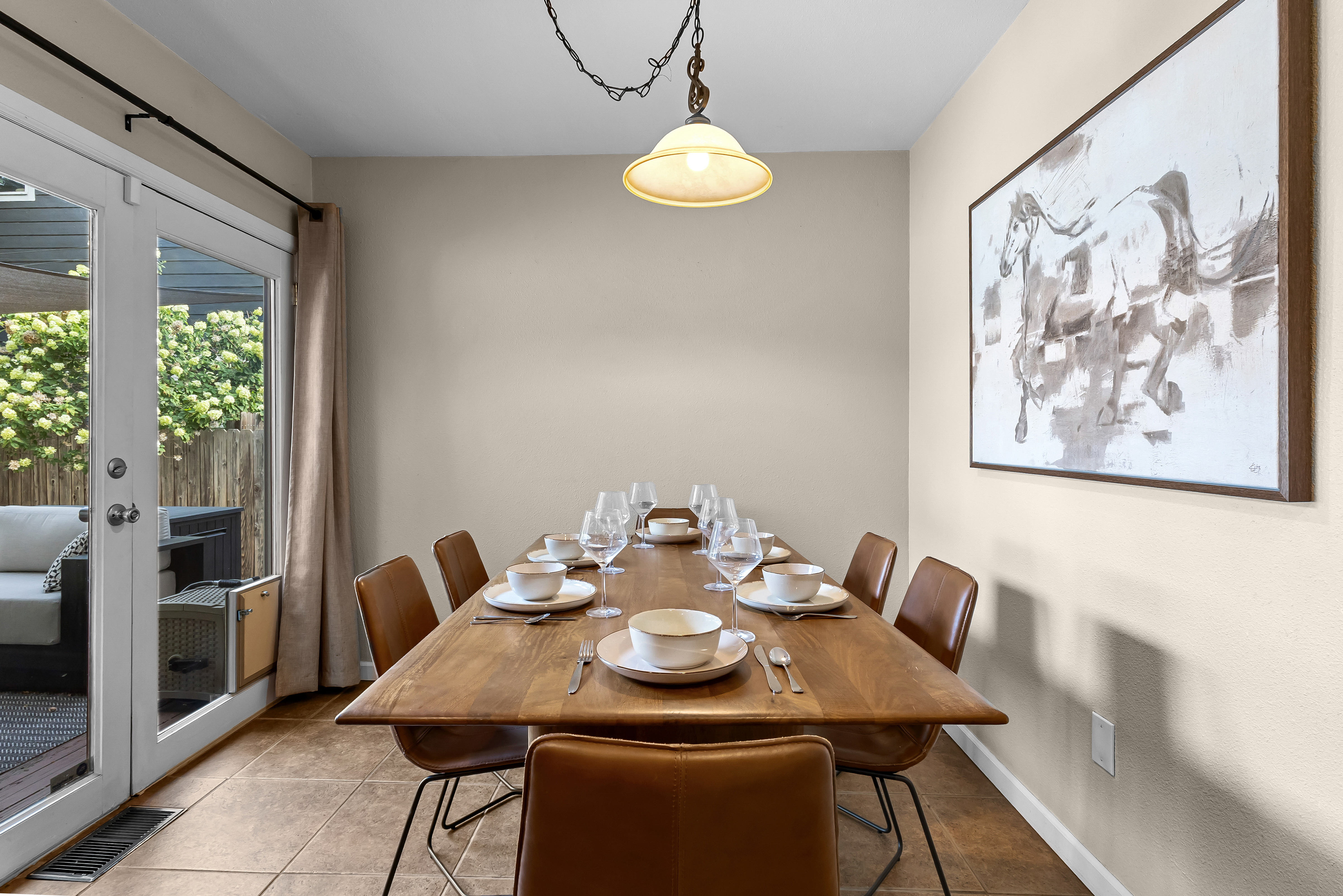 Gather around the table and enjoy a meal together! The dining area sits 6 people. 