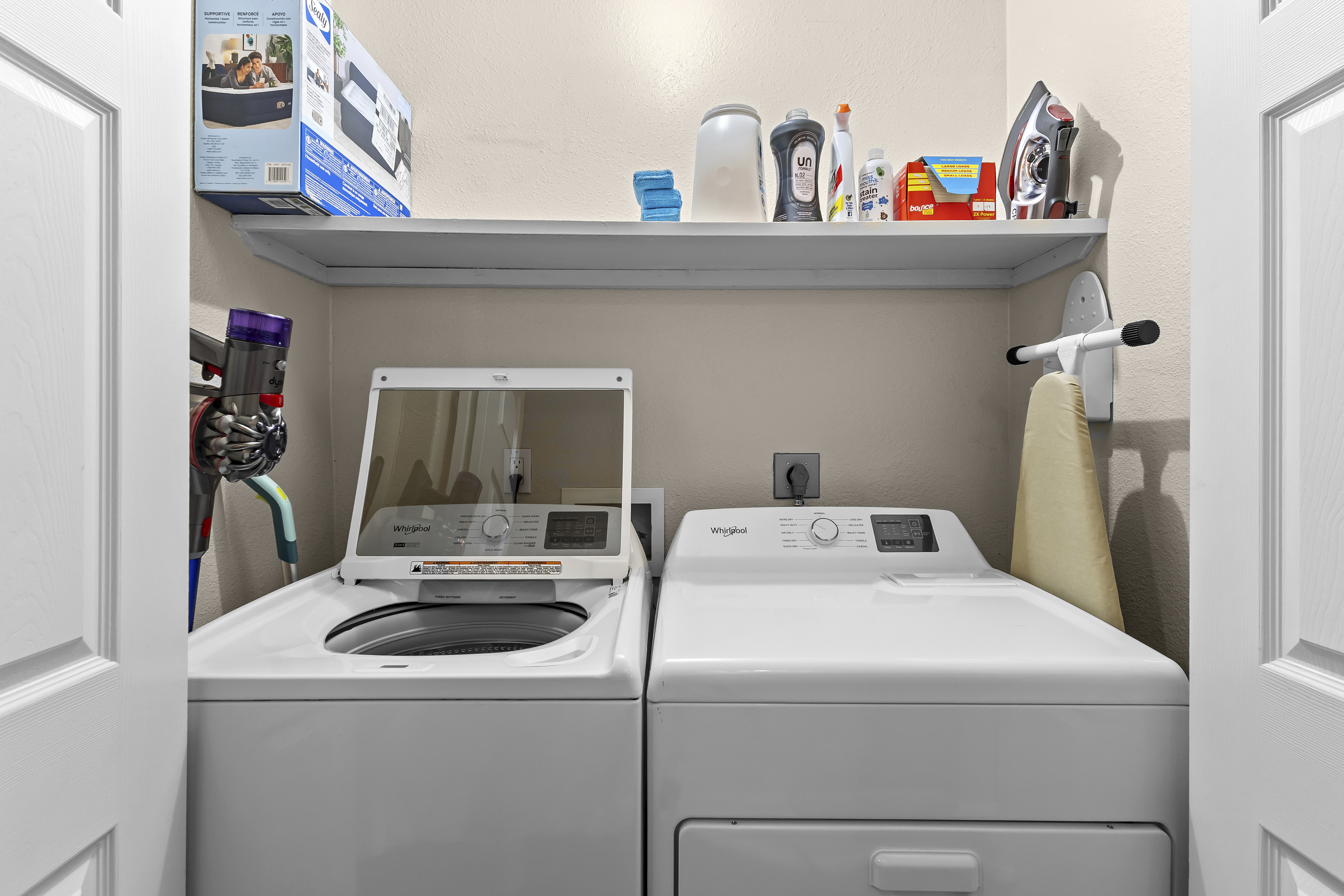 Keep things fresh with in-home laundry. 
