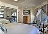 Master Bedroom - King TV, Desk (with monitor) and deck access