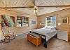 Our spacious and bright main level queen bedroom. 