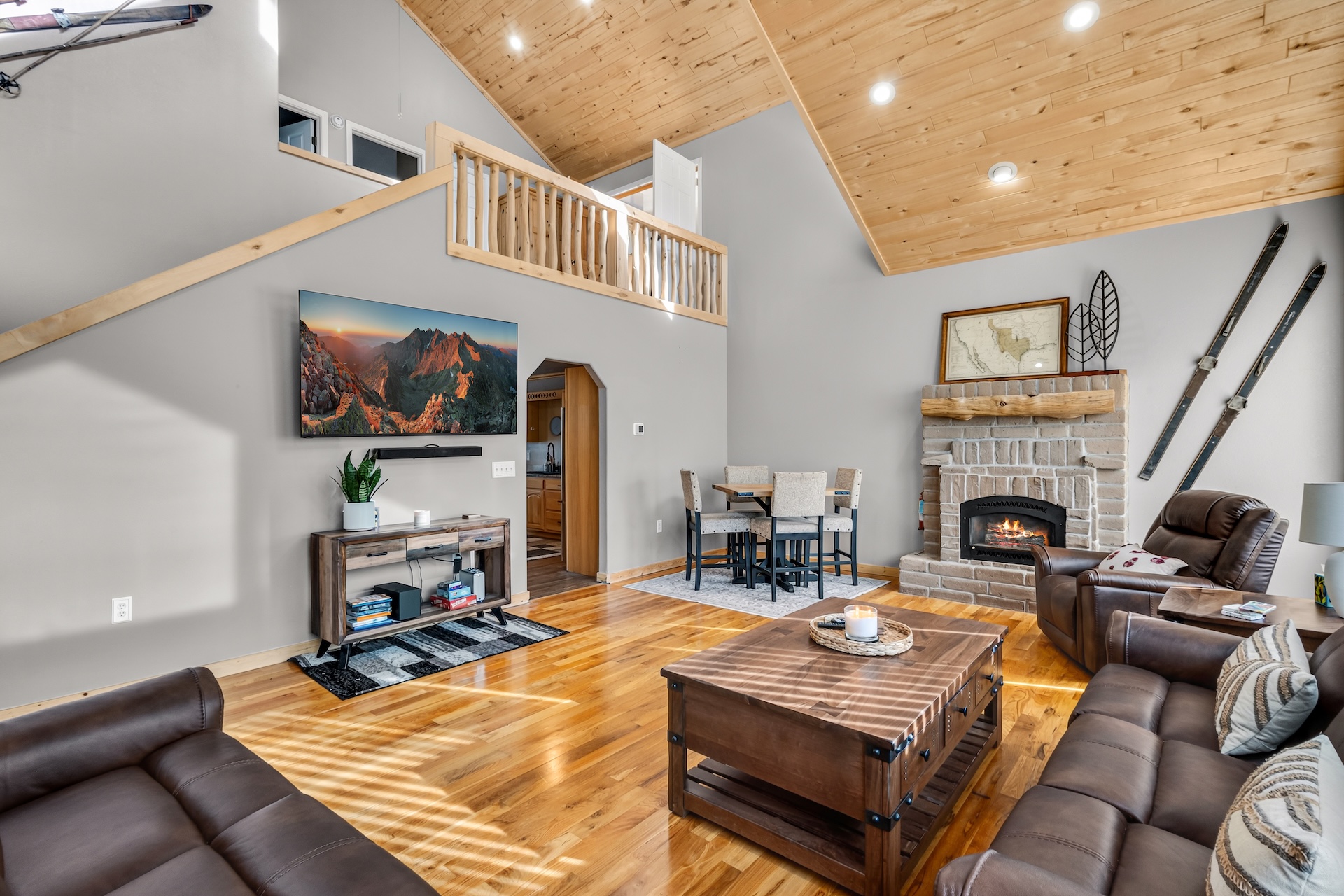 Enjoy South Fork and all it has to offer from our mountain home. Our home features a gas fireplace, Smart TV, inviting living room with game table.
