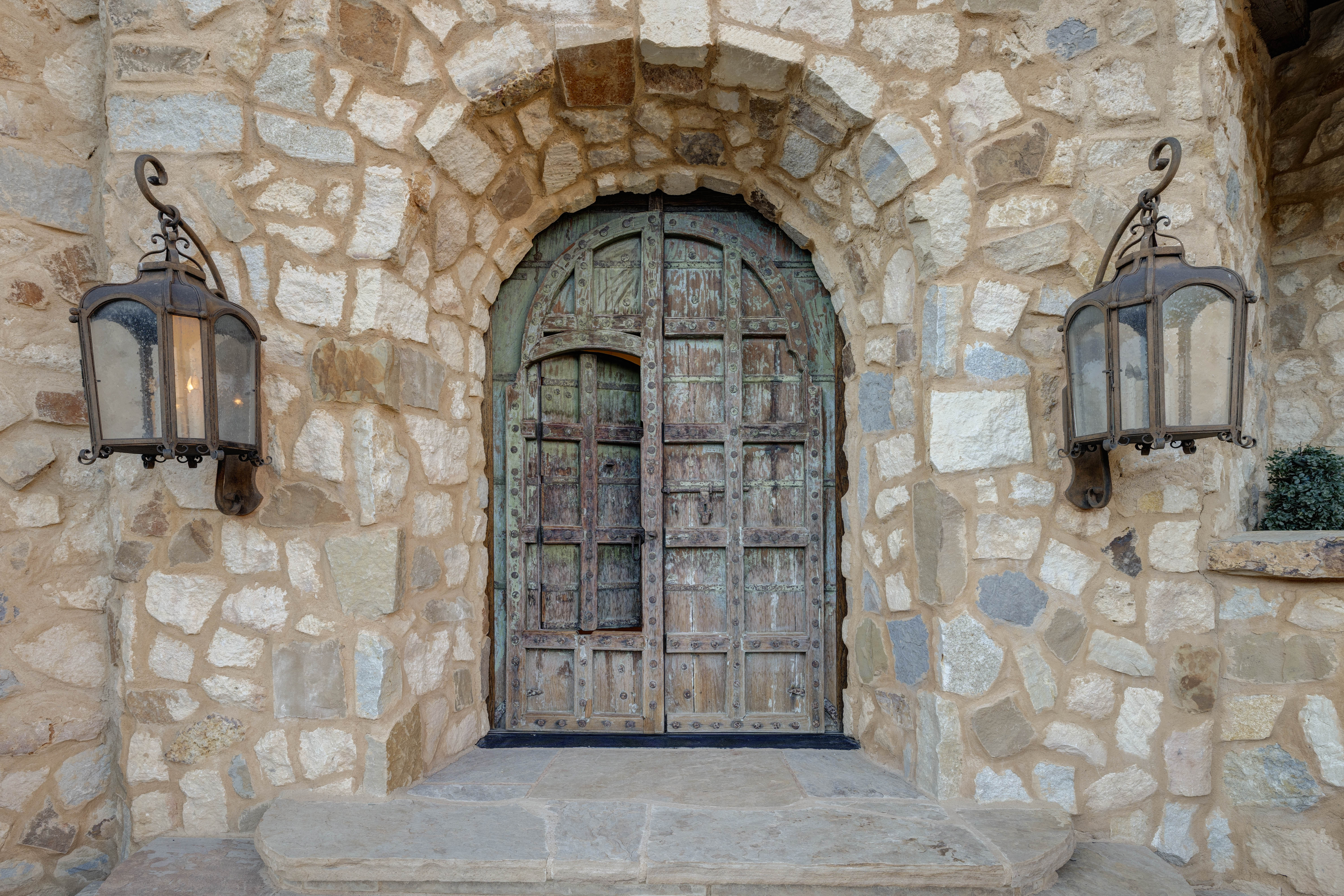 A gorgeous front door welcomes you to Roxborough Castle.