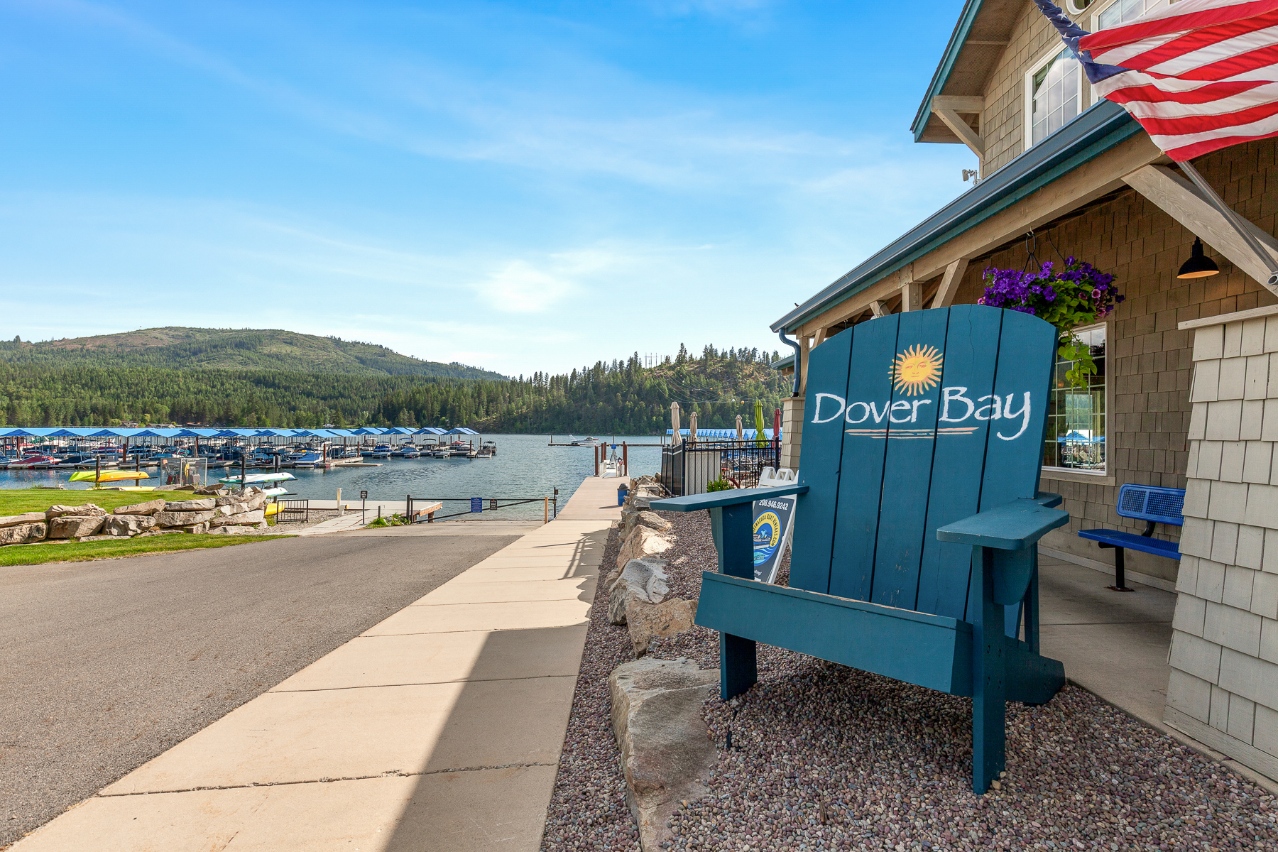 The Dover Bay Marina is steps from the front door