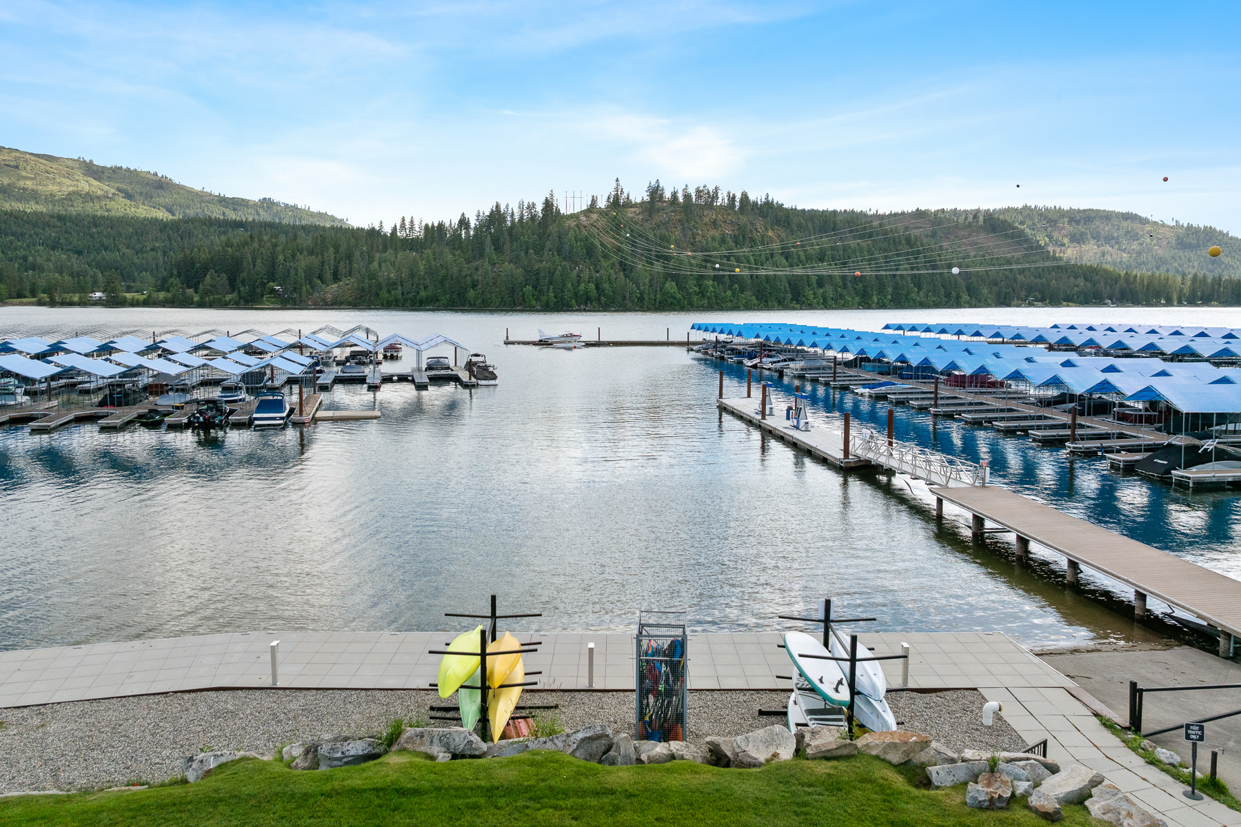 Kayaks, paddle boards, bikes, and e-bikes available to rent at the marina