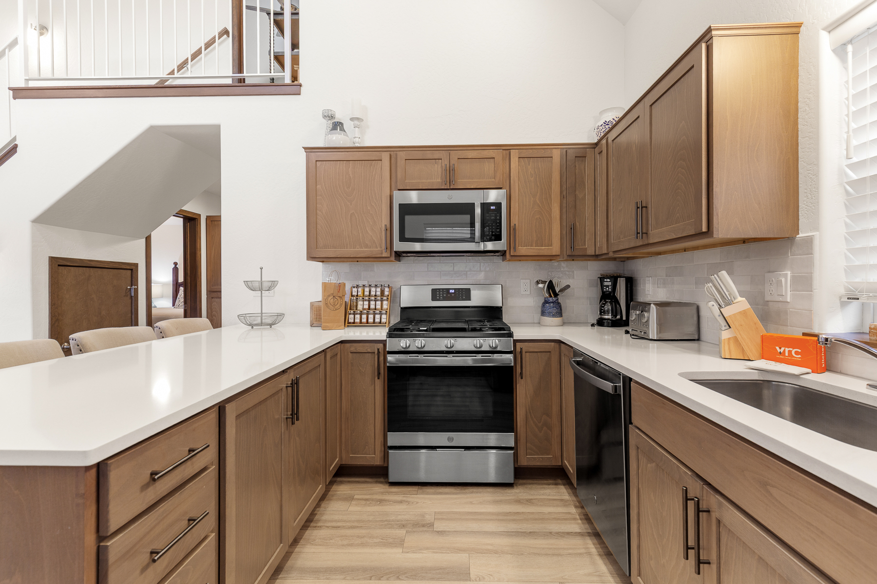 Whip up your favorite meals in this beautifully designed kitchen