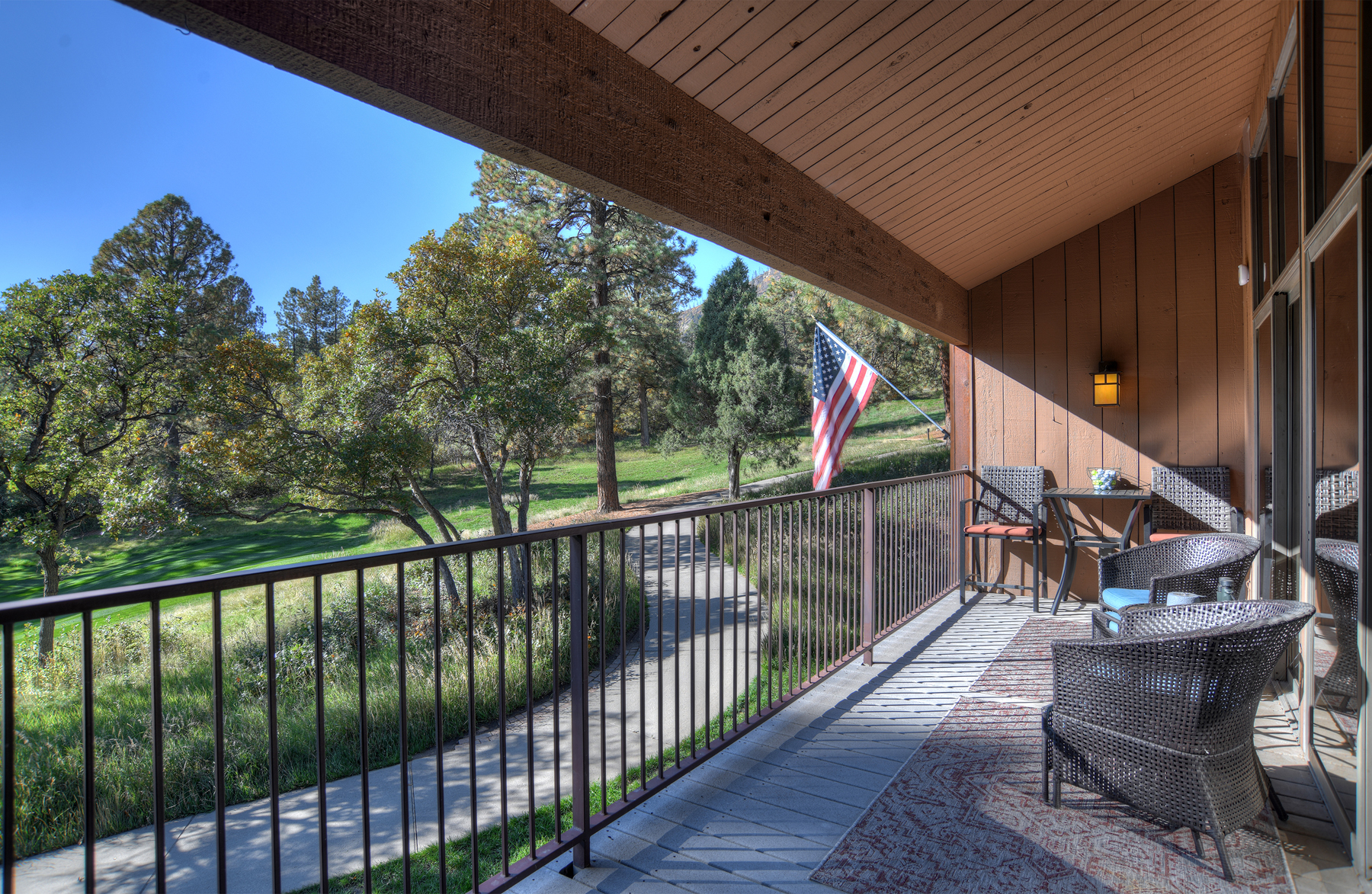 Views of the golf course from the deck.