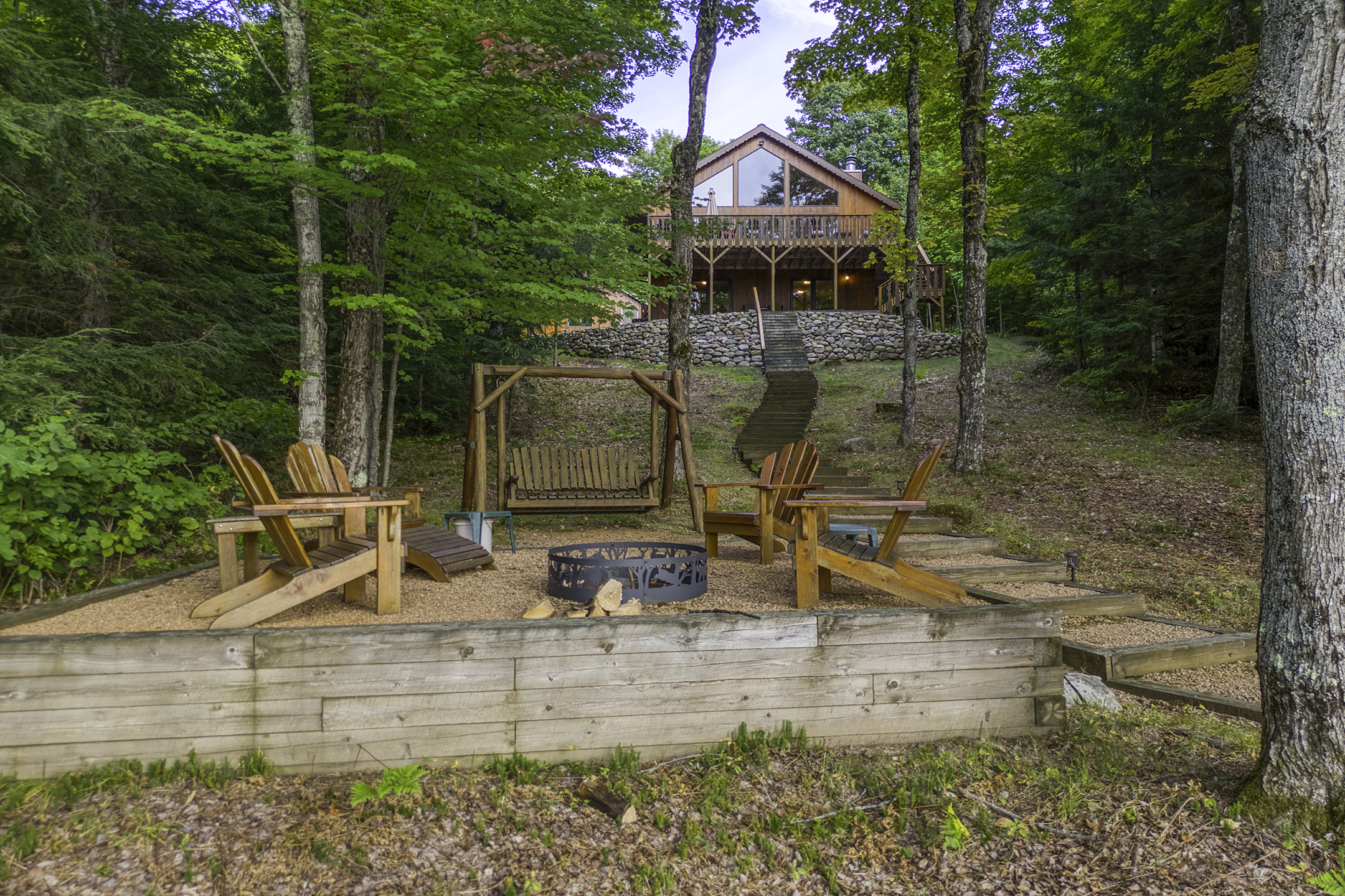 Hang out around the lakeside fire pit