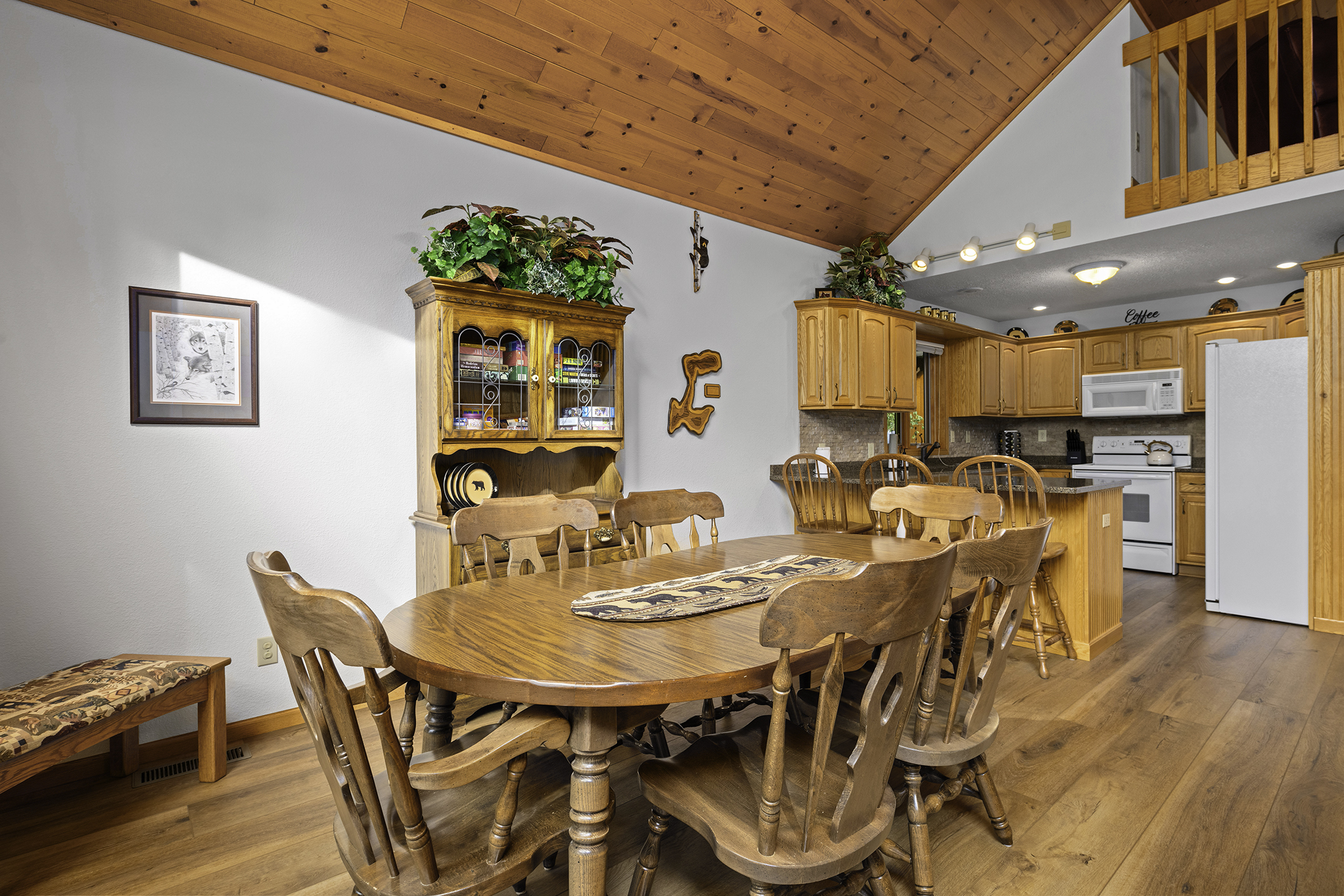 Gather comfortably with dining space for 6 guests.