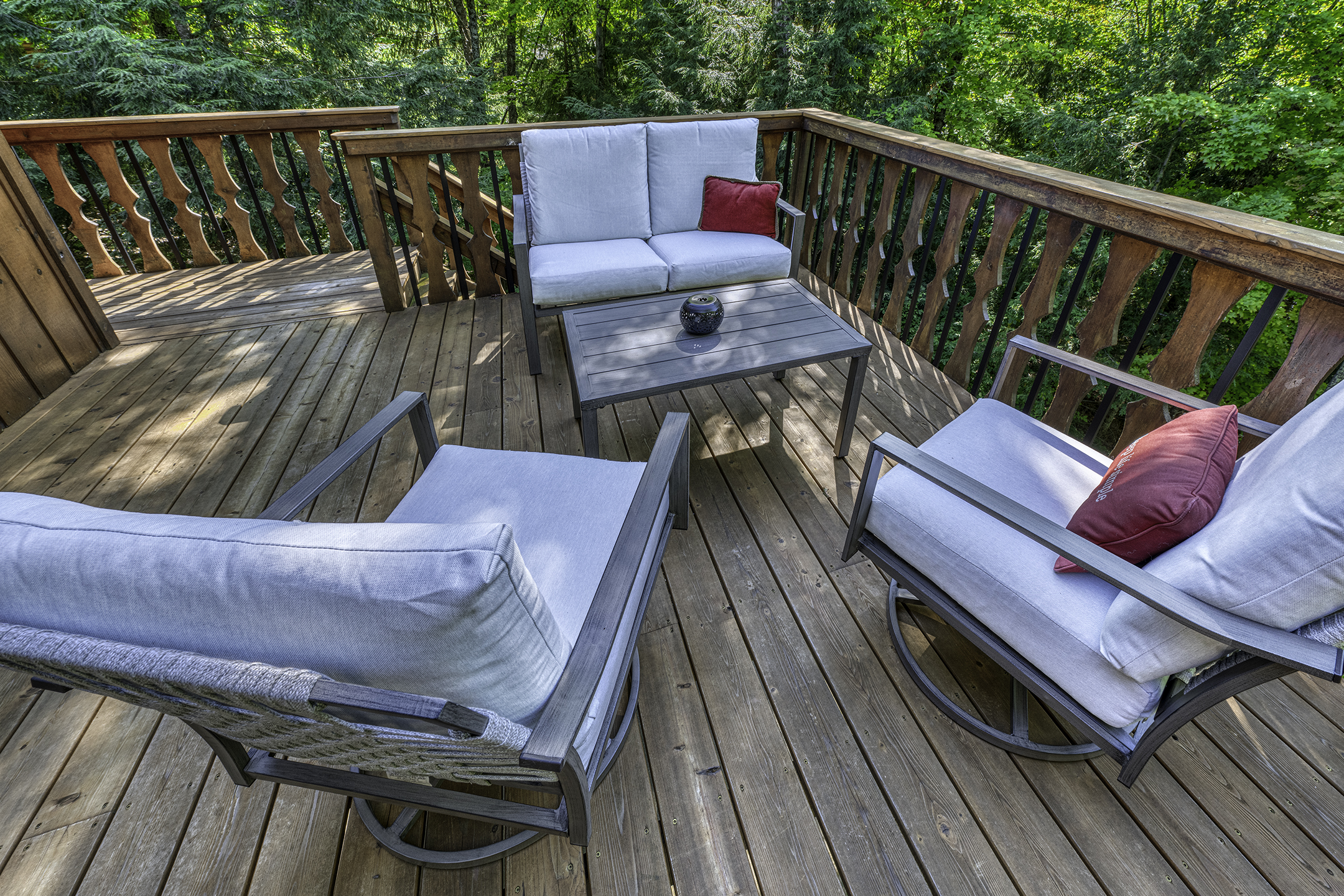 Outdoor lounge area on the deck