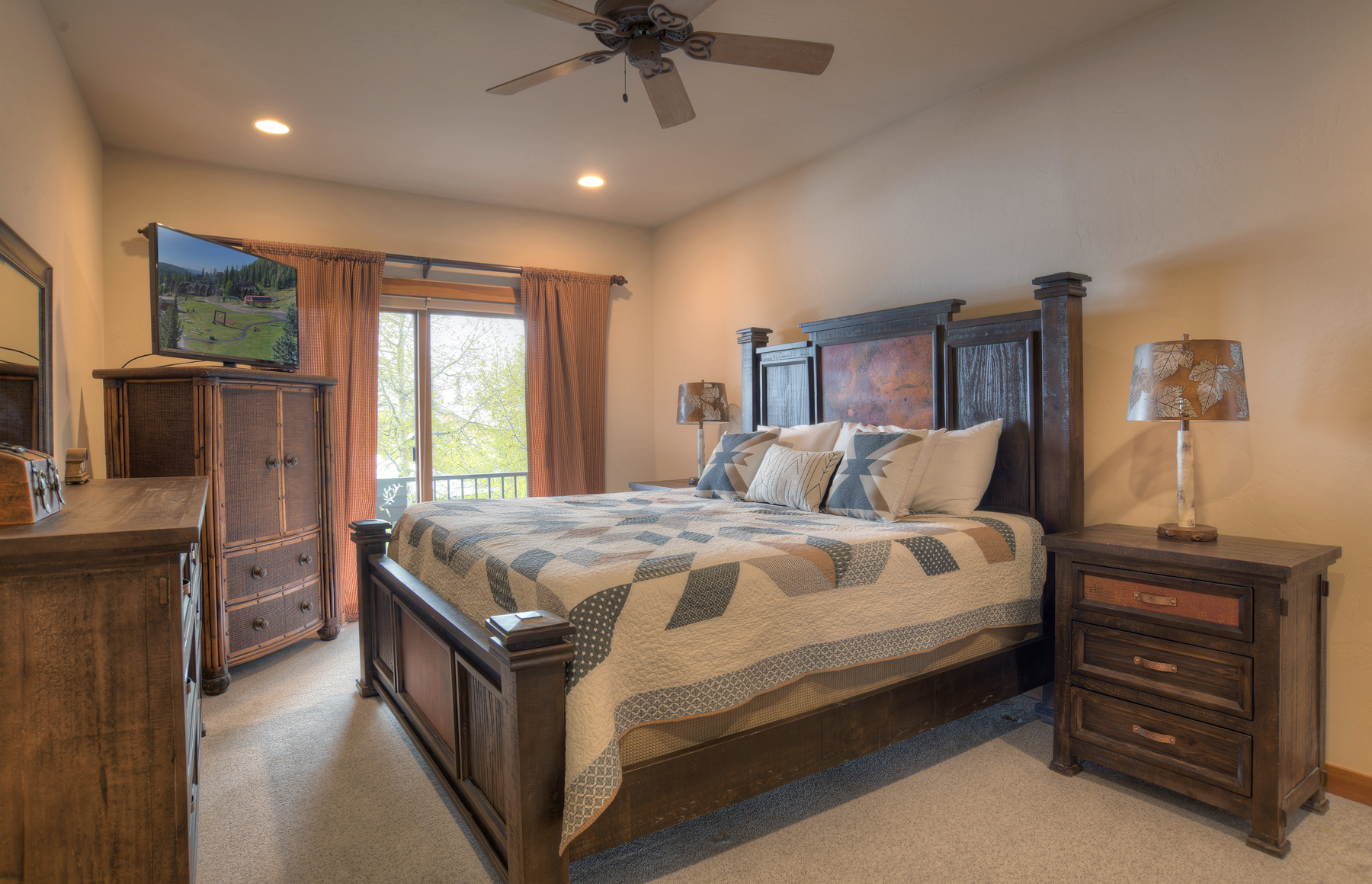 Master Bedroom - King, TV, Gas Fireplace and Deck (3rd Floor)