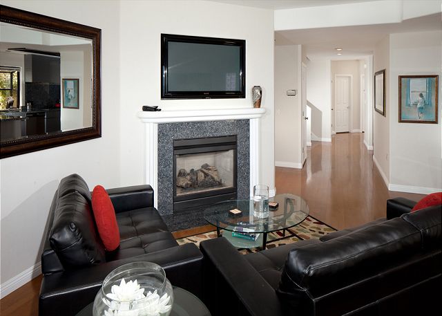 Living room with fireplace