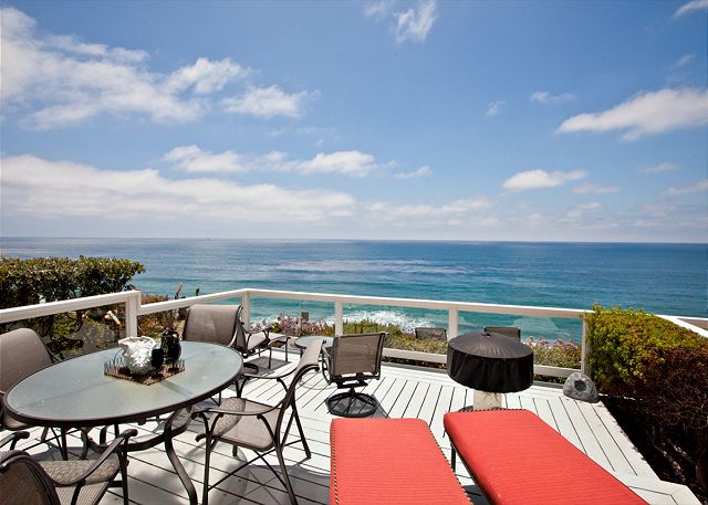 Oceanfront deck and firepit