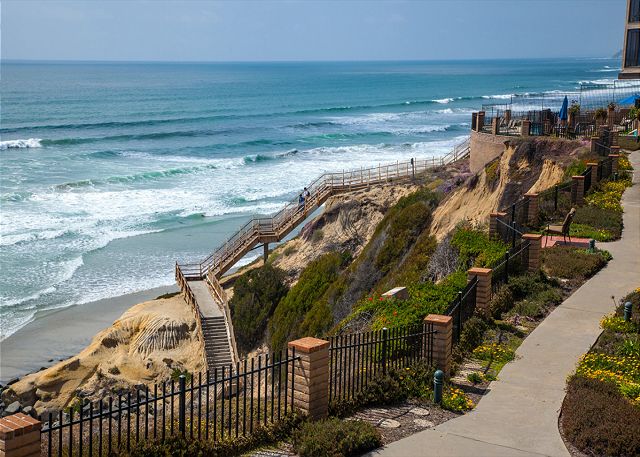 Stairs from complex to beach