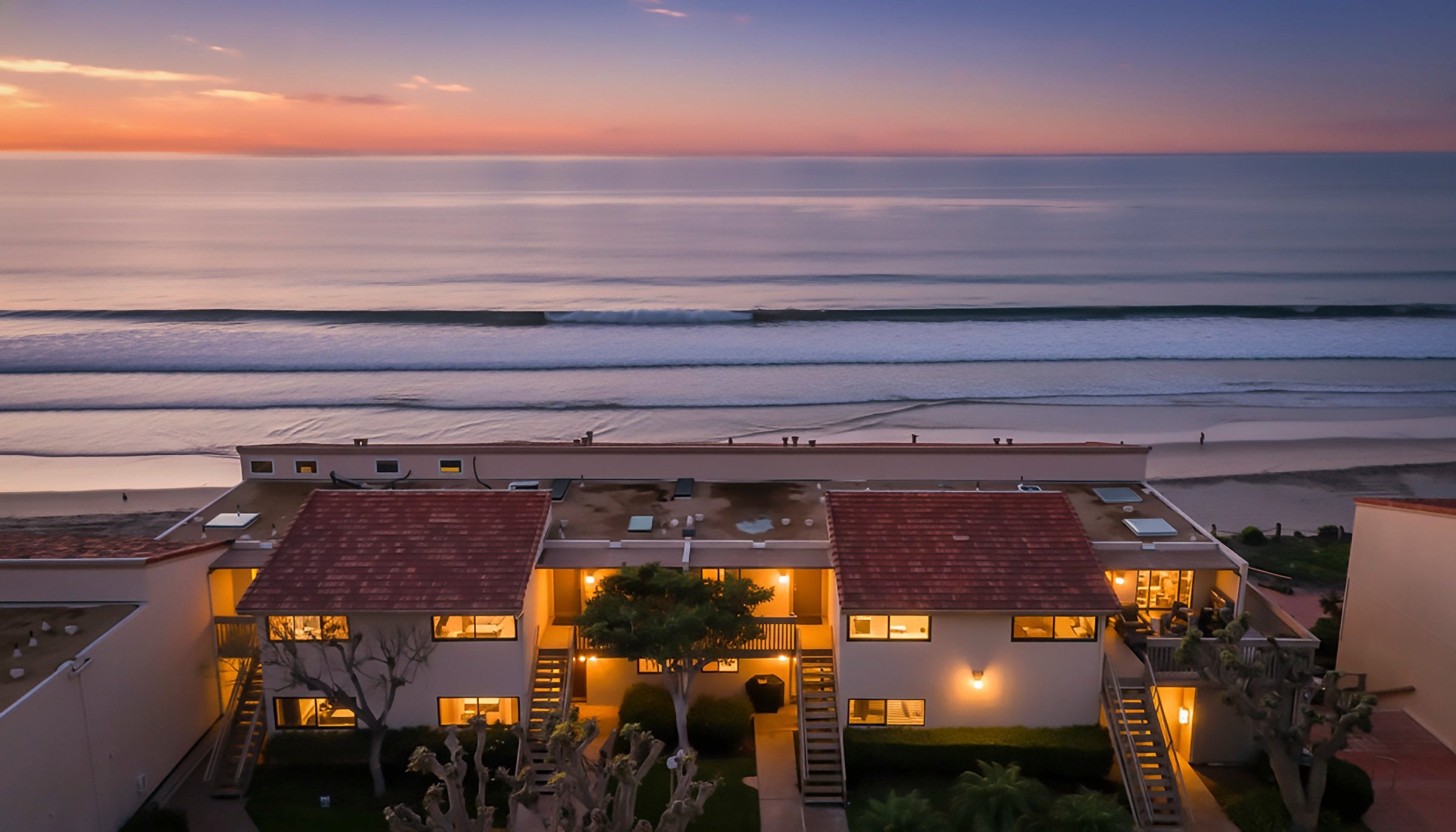 aerial view of condo building